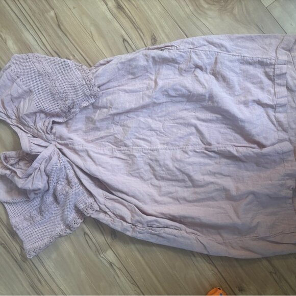 Old Navy Flutter Sleeve Pink Mini Dress 100% Cotton - Picture 6 of 8